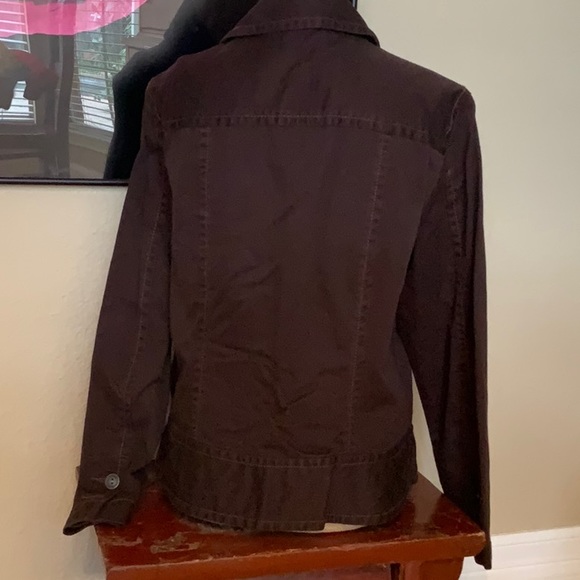 Chicos Brown Denim Jacket- Size 2 - Picture 3 of 7